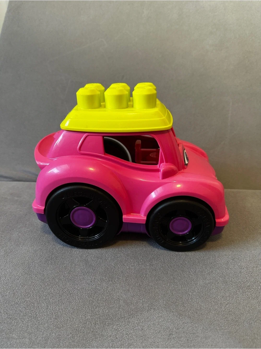Mega Bloks First Builders Catie Convertible Pink Car 2015 w/ Roof & Blocks